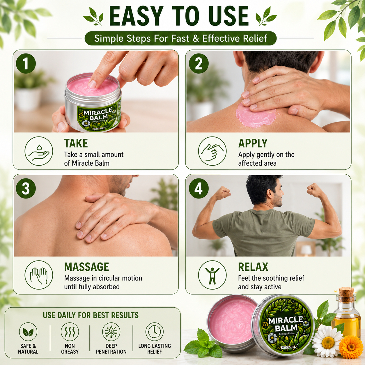 Instant Pain Relief Herbal Balm - Buy 1 Get 1 Free