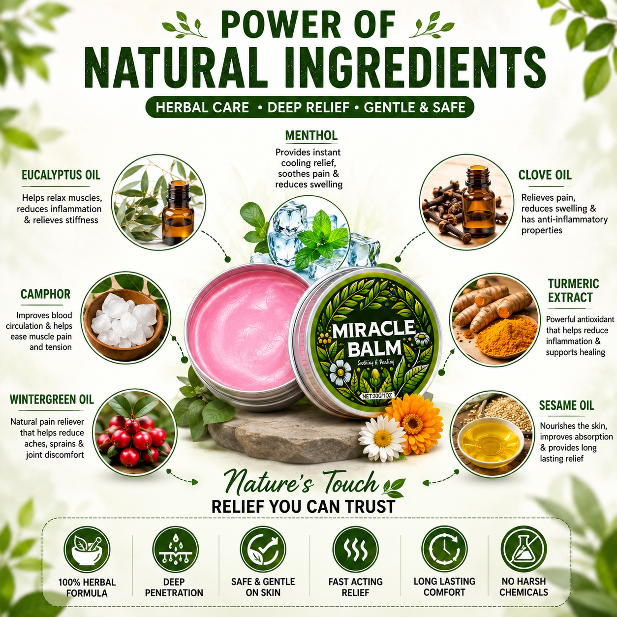 Instant Pain Relief Herbal Balm - Buy 1 Get 1 Free